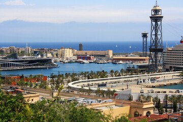  panorama port of the town barcelona
