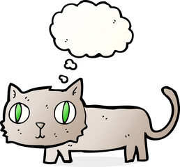 cartoon cat with thought bubble