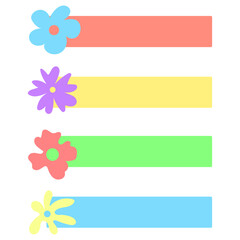 Cute floral sticky notes, digital art illustration