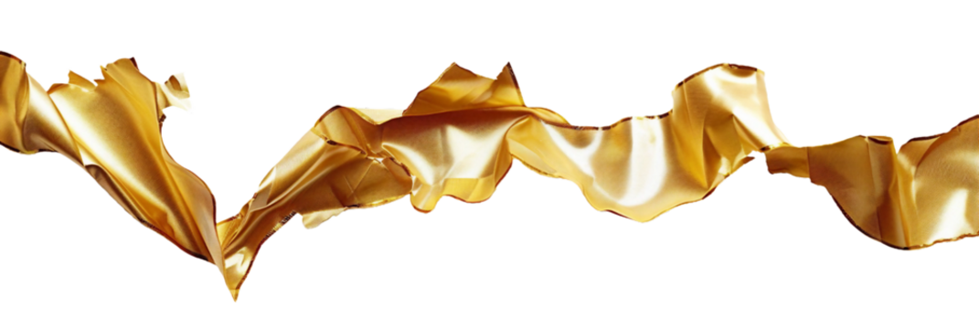 torn golden ribbon, PNG transparent object
