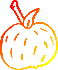 warm gradient line drawing cartoon tomato