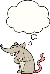 cartoon rat and thought bubble