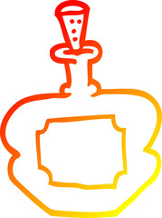 warm gradient line drawing cartoon perfume bottle