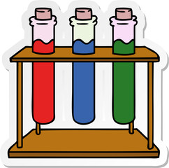 sticker cartoon doodle of a science test tube