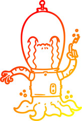 warm gradient line drawing cartoon alien