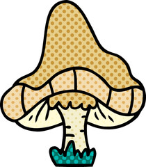cartoon doodle of a single mushroom