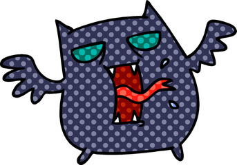 cartoon of cute scary kawaii bat