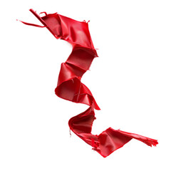 torn red ribbon, PNG transparent object

