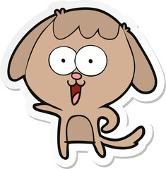 sticker of a cute cartoon dog