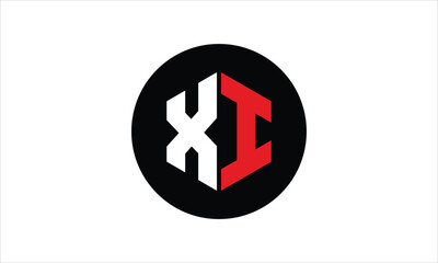 XI initial letter polygon icon gaming logo design vector template. batman logo, sports logo, monogram, falcon, war game, symbol, playing logo, abstract, fighting, typography, icon, minimal, premier 