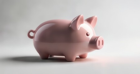  Pink piggy bank, symbol of savings and financial goals