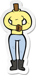 sticker of a cartoon female body