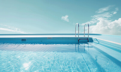 Coastal Serenity: Swim Pools and Sea Aesthetics, minimal backgrounds in holiday colors