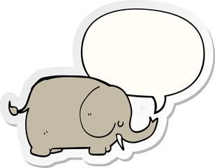 cartoon elephant and speech bubble sticker