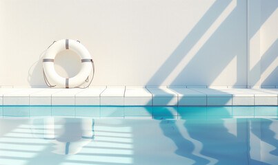 Coastal Serenity: Swim Pools and Sea Aesthetics, minimal backgrounds in holiday colors