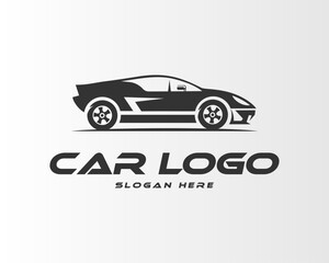 Car logo design concept with sports vehicle icon vector template.