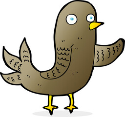 cartoon waving bird