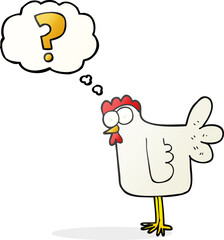 thought bubble cartoon confused chicken