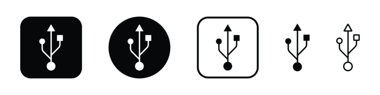 usb icon. vector symbol on transparent background.