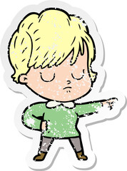 distressed sticker of a cartoon woman