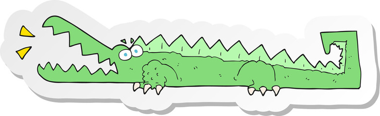 sticker of a cartoon crocodile
