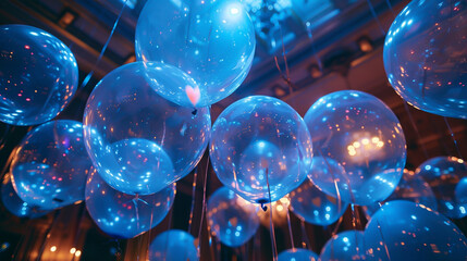 A birthday party where magic and illusion reign, guests marvel as balloons transform into doves, a celebration where wonder never ends - obrazy, fototapety, plakaty