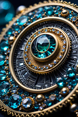 Obraz premium Accessories with blue gems, Generative AI