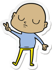 sticker of a cartoon bald man