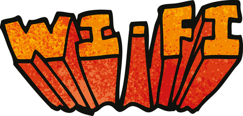 cartoon doodle wi fi