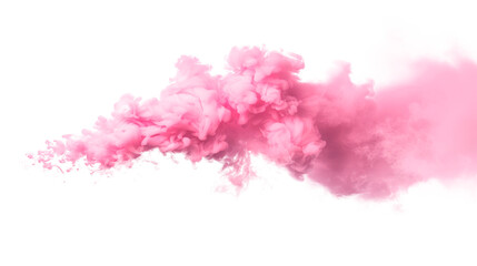 Fototapeta premium Pink smoke billowing. Isolated on transparent background, PNG