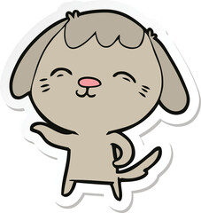 sticker of a happy cartoon dog