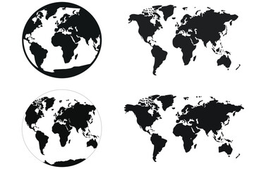 World map vector,Flat Earth, map template for web site pattern, Globe similar worldmap icon. Travel worldwide, map silhouette backdrop.