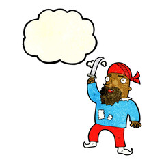 cartoon pirate with thought bubble