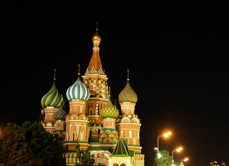 Saint Basil's Cathedral at night, beautiful photograph of this magnificent cathedral in Moscow-Russia © Jaume