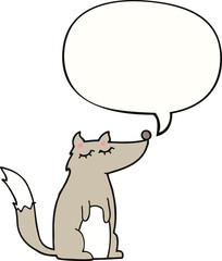 cartoon wolf and speech bubble