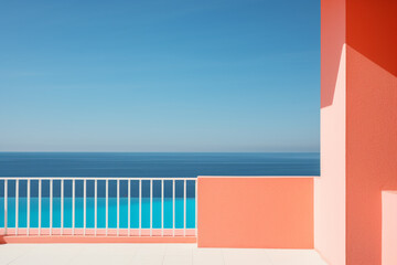 Élégance architecturale minimaliste sur la côte - obrazy, fototapety, plakaty