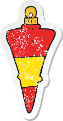 retro distressed sticker of a cartoon christmas decoration