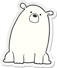 distressed sticker of a cartoon polar bear