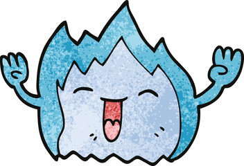 cartoon doodle happy gas flame