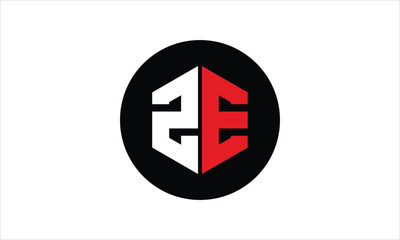 ZE initial letter polygon icon gaming logo design vector template. batman logo, sports logo, monogram, falcon, war game, symbol, playing logo, abstract, fighting, typography, icon, minimal, premier 