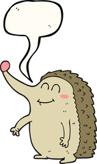 speech bubble cartoon hedgehog