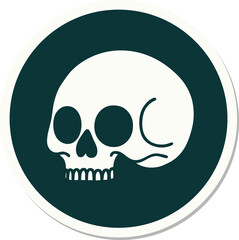 tattoo style sticker of a skull