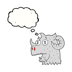 thought bubble cartoon ram head