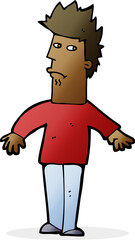 cartoon worried man