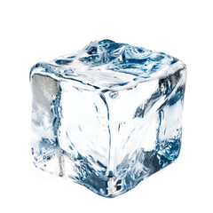 Obraz premium A cube of ice. Isolated on transparent background, PNG