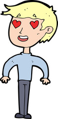 cartoon man in love