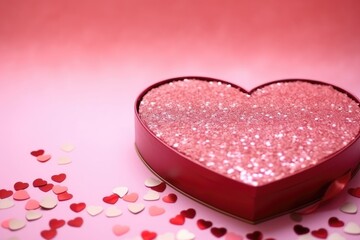 A romantic heart-shaped box filled with chocolate, perfect for Valentine's Day. Heart-Shaped Chocolate Valentine's Box