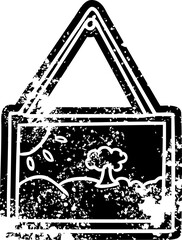 grunge icon drawing of a picture in frame