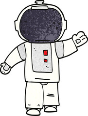 cartoon doodle walking astronaut