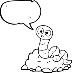 speech bubble cartoon earthworm